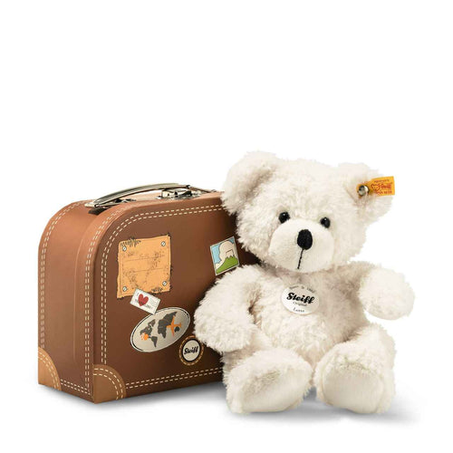 LOTTE TEDDY BEAR IN SUITCASE, 11 INCHES, EAN 111464