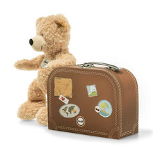 Load image into Gallery viewer, FYNN TEDDY BEAR IN SUITCASE, 11 INCHES, EAN 111471